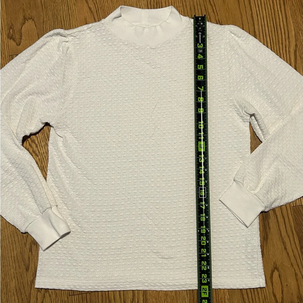 J.Crew White Waffle Knit Mock Neck‎ Sweater | Size M
